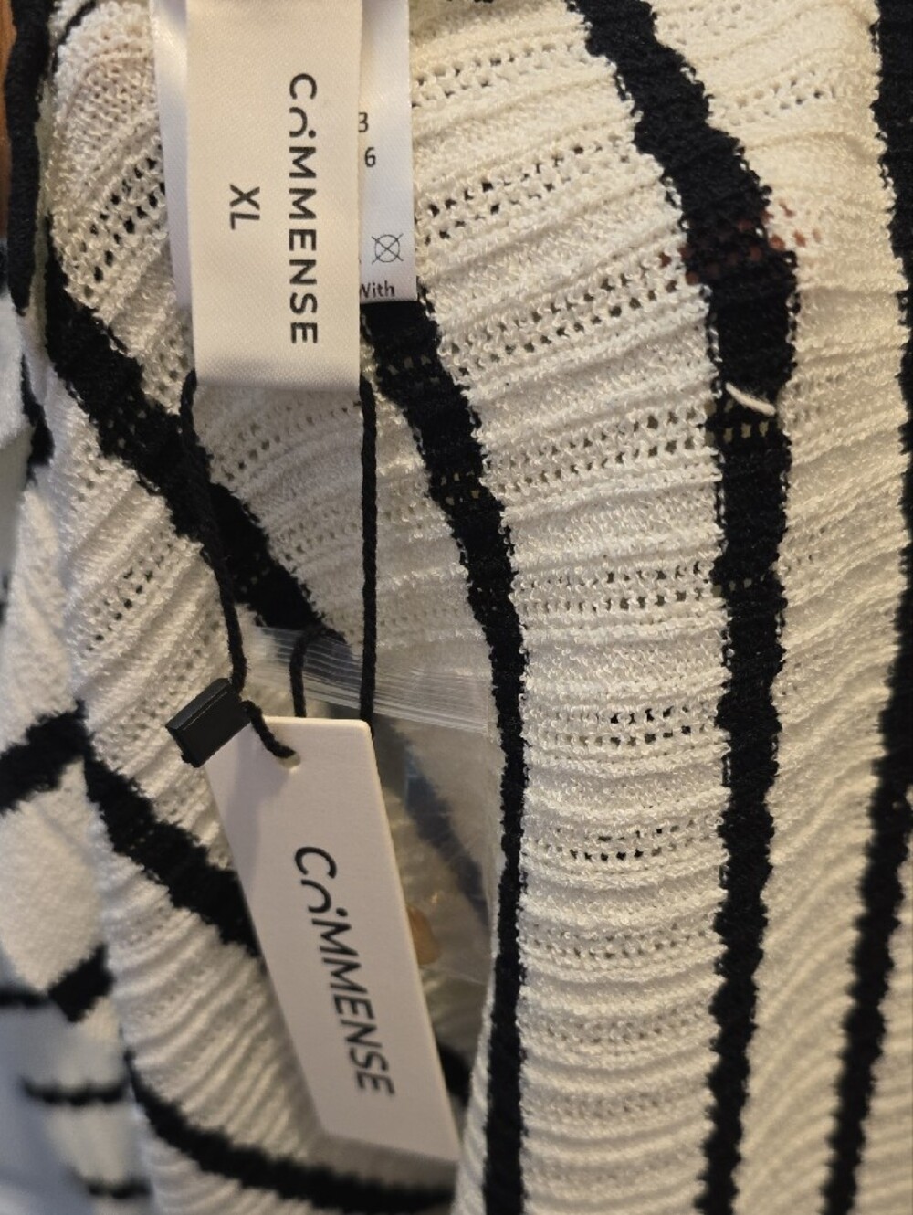 Commense - Black & White Striped Button-Front Maxi Dress - Picture 2 of 11